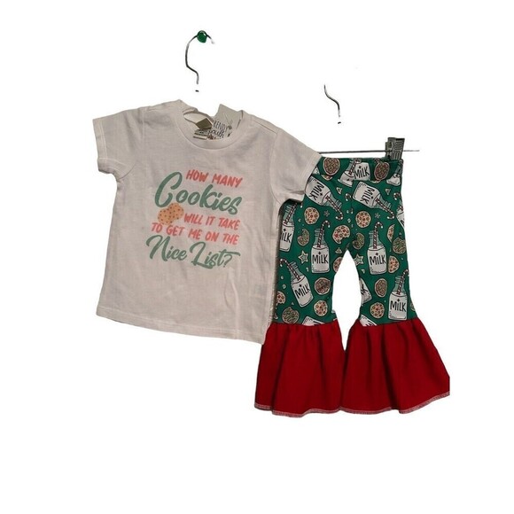 NWT Boutique “show many Cookies Will It Take To Get On The Nice List” Outfit 6M - Picture 1 of 2